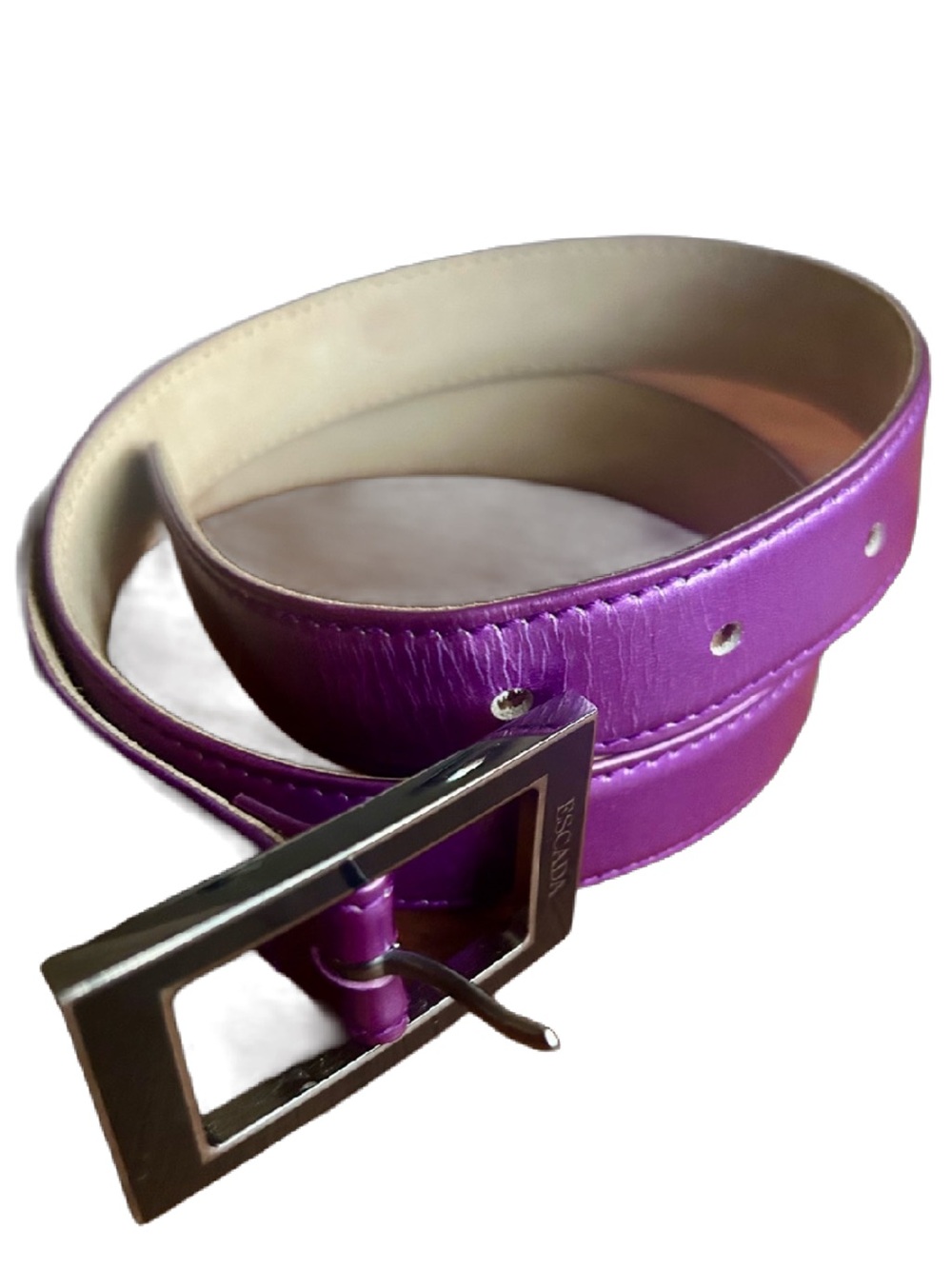 Vintage Escada Electric Purple Leather Belt Made in Italy - Size 36